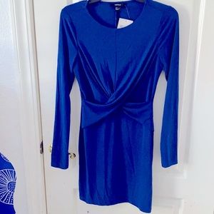 Electric blue shirt dress